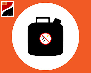 Image showing canister with fuel and prohibitory sign