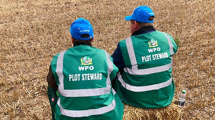 Image showing Plot Stewards waiting alongside the World Ploughing Competition in Germany 2018