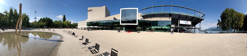 Image showing Panoramic view of the Bregenz Opera House