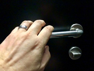 Image showing hand approaching door knob