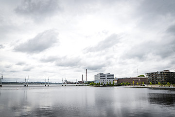 Image showing Cityscape with a bridge and appartments