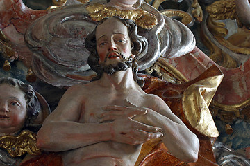 Image showing Statue of Jesus with crossed hands