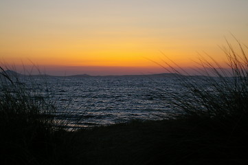 Image showing Sunset in greece Naxos