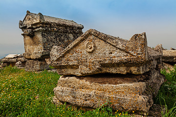 Image showing Ruins of ancient city, Hierapolis near Pamukkale, Turkey