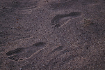 Image showing Footprints in sand