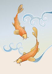 Image showing two koi carps