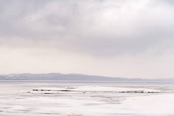 Image showing Ice on a frozen lake in the winter