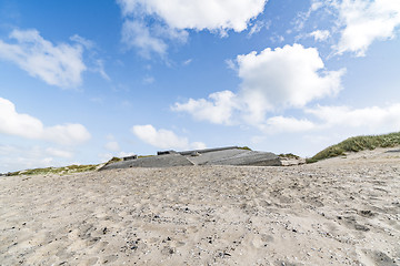 Image showing German bunkers burried in a sand dune