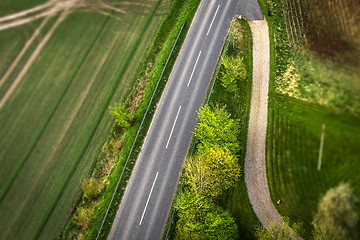 Image showing Highway asphalt road seen from above