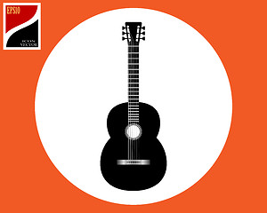 Image showing black guitar silhouette