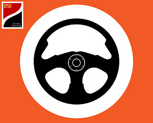 Image showing car steering wheel silhouette