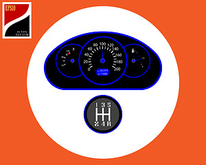 Image showing speedometer and gear box of the vehicle