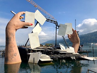 Image showing Deconstruction of the lake stage in Bregenz, Austria