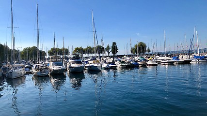 Image showing Boats at Lake Constance Harbor