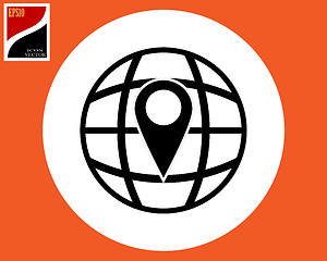 Image showing flat icon of the globe