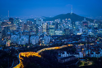 Image showing Seoul skyline in the night, South Korea.