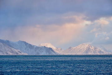 Image showing Fjord in Norway on sunrise