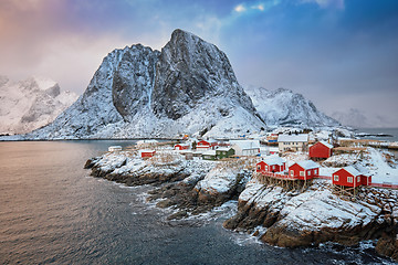 Image showing Hamnoy fishing village on Lofoten Islands, Norway 