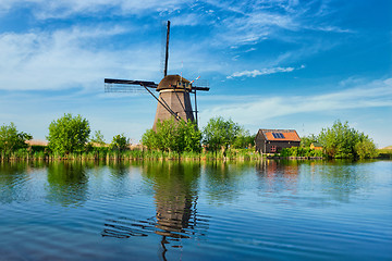 Image showing Windmills at Kinderdijk in Holland. Netherlands