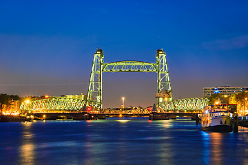 Image showing De Hef old railroad bridge in Rotterdam, Netherlands