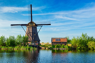 Image showing Windmills at Kinderdijk in Holland. Netherlands