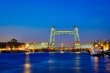 Image showing De Hef old railroad bridge in Rotterdam, Netherlands