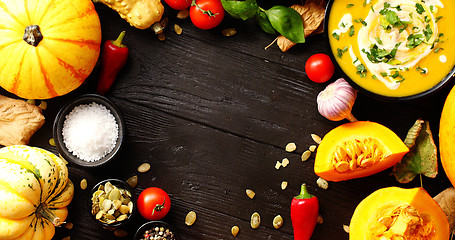 Image showing Fresh vegetables placed in circle