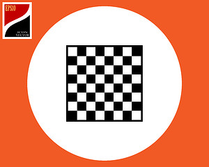 Image showing Icon chessboard for a game of chess checkers