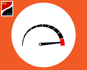 Image showing icon speedometer measuring dangerous speed