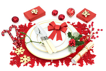 Image showing Christmas Dinner Table Setting