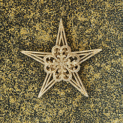 Image showing Gold Star Christmas Decoration