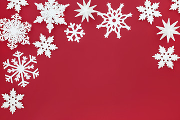 Image showing Snowflake Christmas Background Border