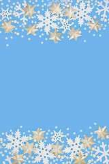 Image showing Snowflake and Star Christmas Background 