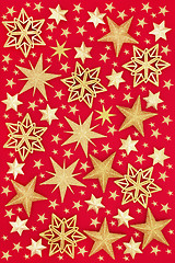 Image showing Abstract Gold Star Christmas Background