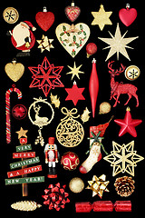 Image showing Christmas Bauble Decorations