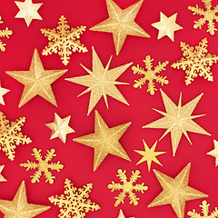 Image showing Gold Star Christmas Background