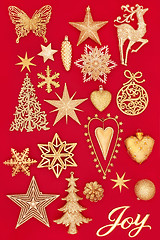 Image showing Christmas Joy Sign and Decorations