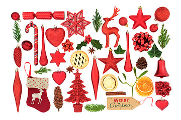 Image showing Christmas Symbols and Tree Decorations 