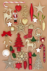 Image showing Christmas Ornaments and Decorations