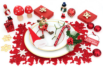 Image showing Christmas Dinner Place Setting