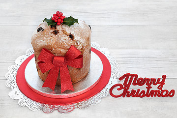 Image showing Italian Panettone Christmas Cake