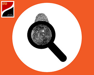 Image showing magnifier and fingerprint