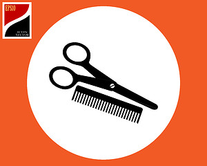 Image showing scissors and comb icon