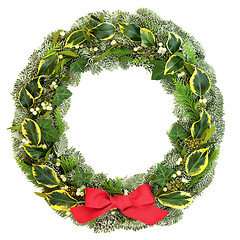 Image showing Traditional Winter and Christmas Wreath