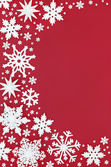 Image showing White Snowflake Abstract Christmas Border