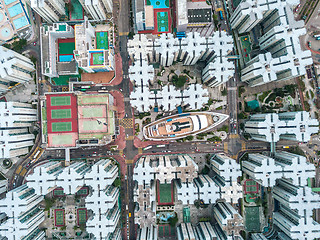 Image showing Hong Kong City at aerial view in the sky