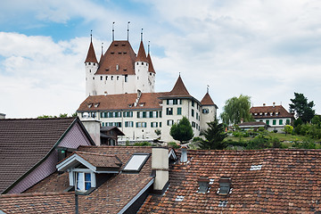 Image showing View to famous castle Thun in Swiss