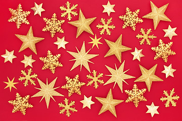 Image showing Christmas Gold Star Background