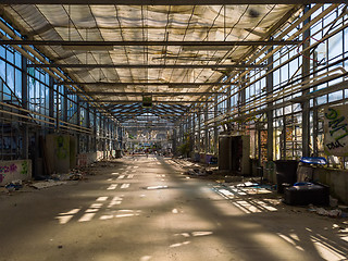 Image showing Old abandoned greenhouse