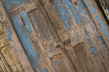 Image showing Weathered Blue Door